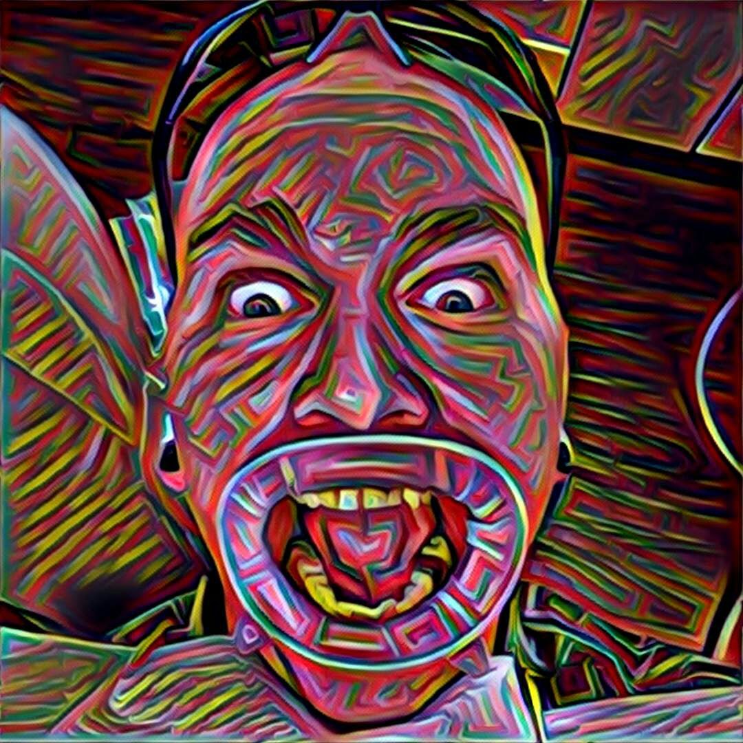 Me at the dentist with another Prisma filter