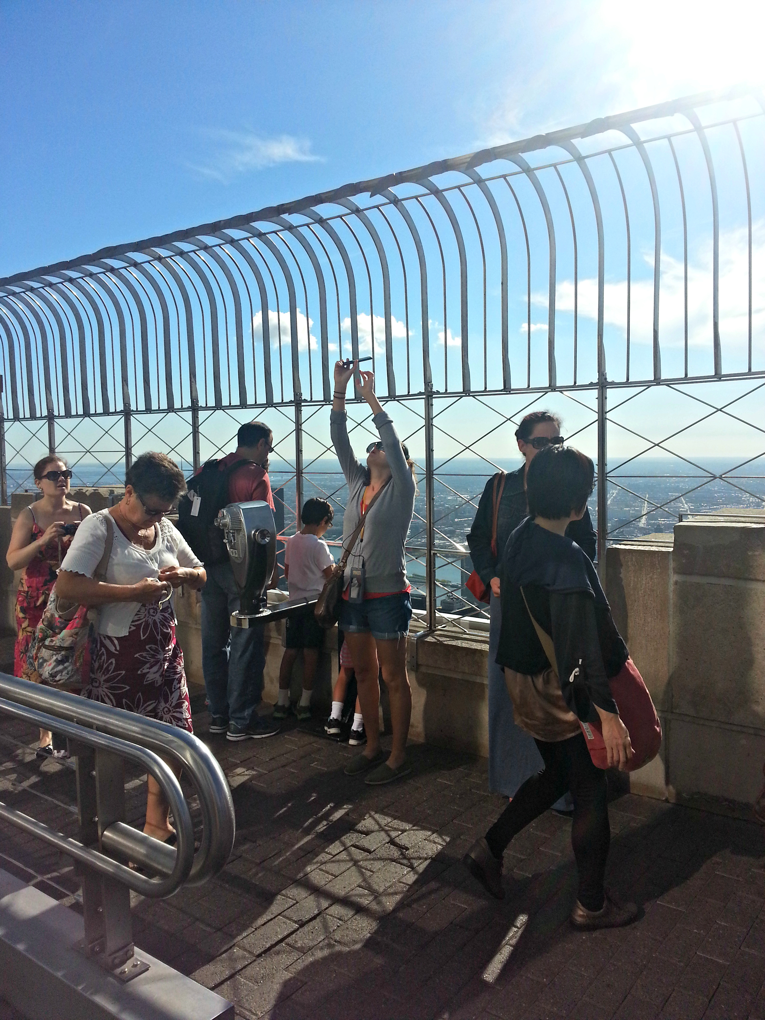 Brooke shooting up at the spire from the observation deck