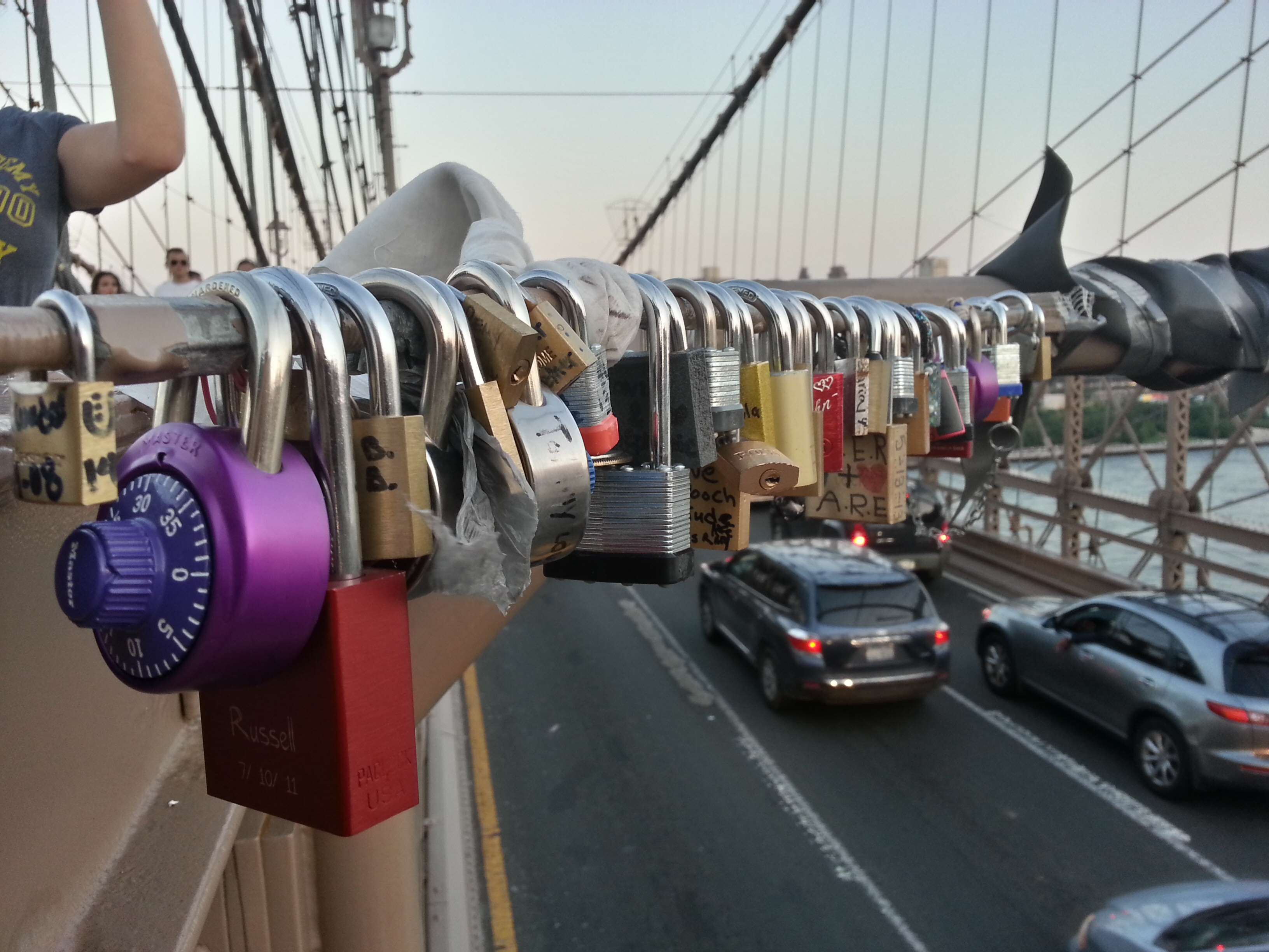 Love locks on the Brooklyn Bridge