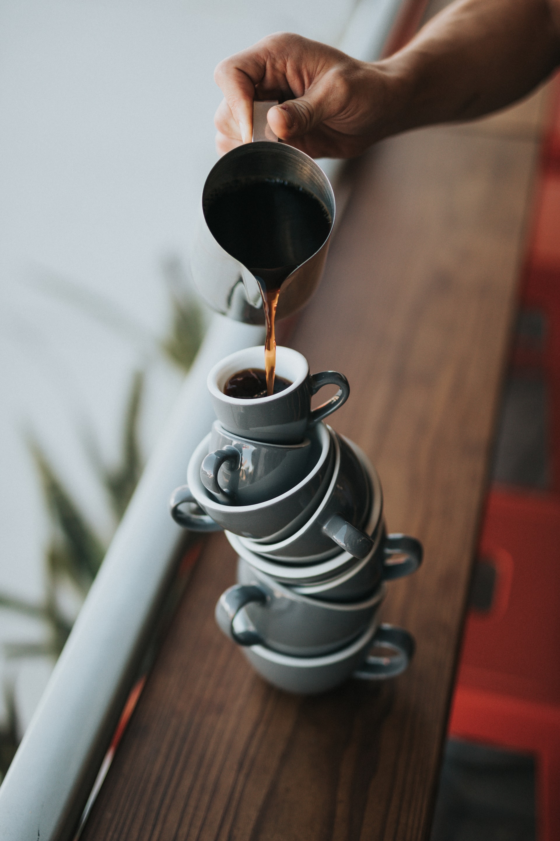 balanced coffee cups