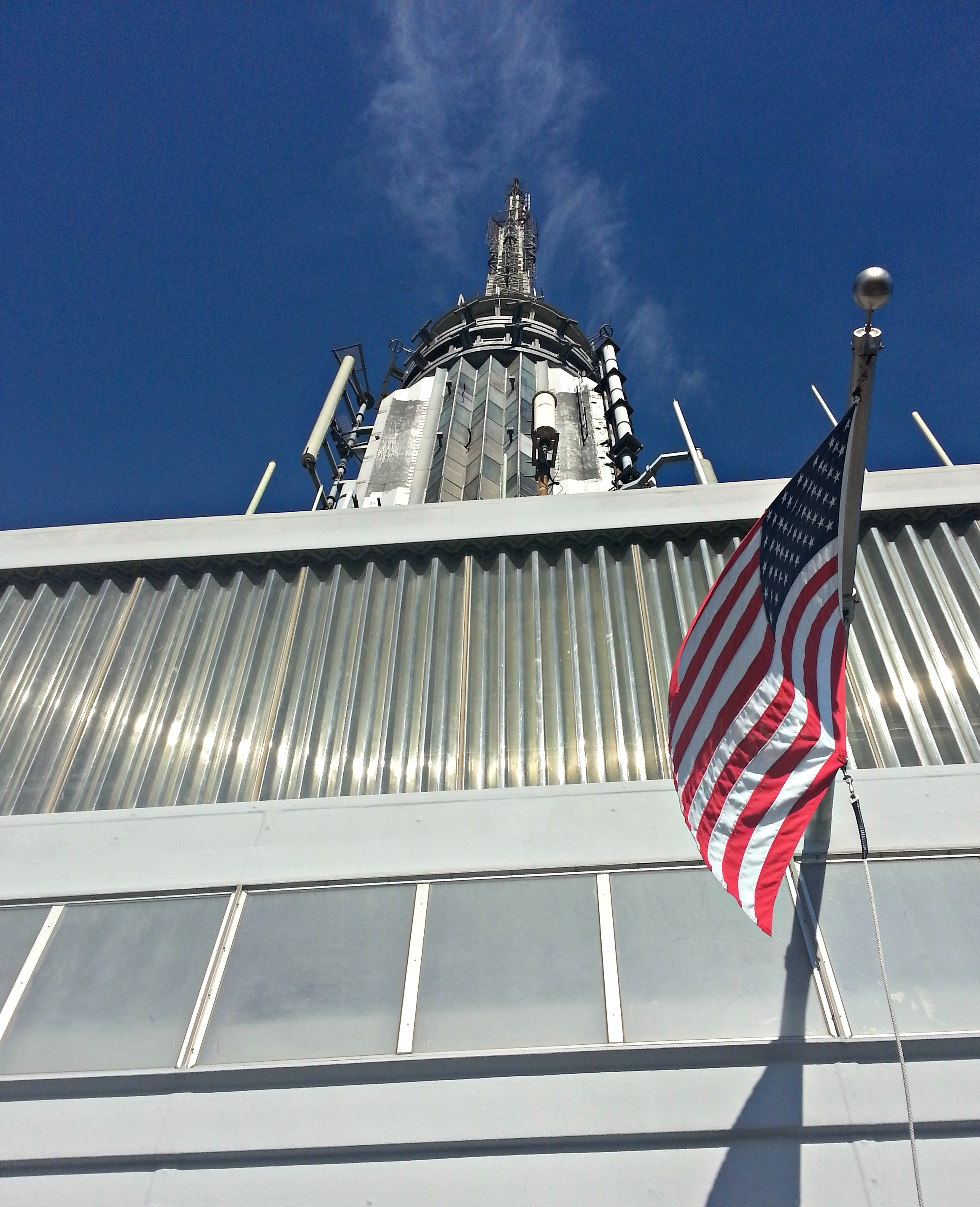 The spire of the Empire State Building